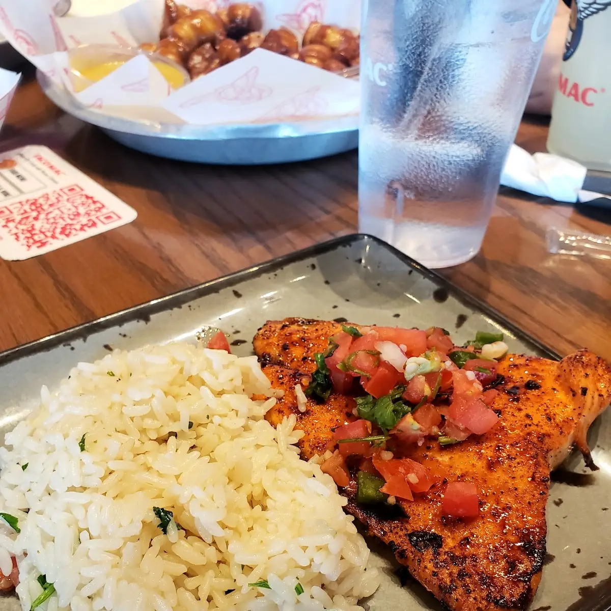Grilled Salmon and Cilantro Rice