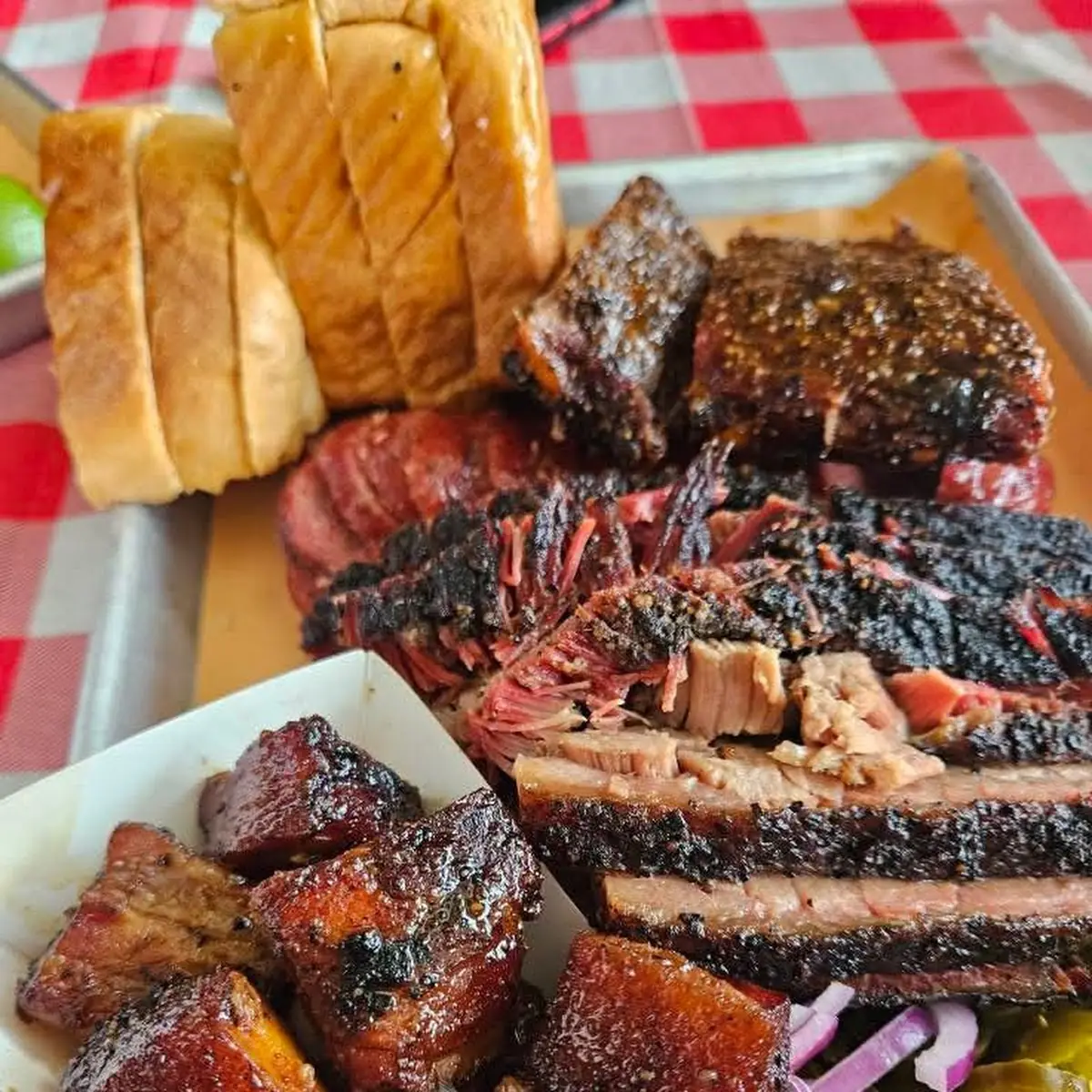 Smoked Brisket with Macaroni Salad