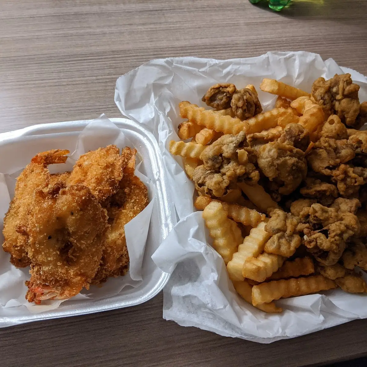 Fried Shrimp and Fried Chicken Gizzards