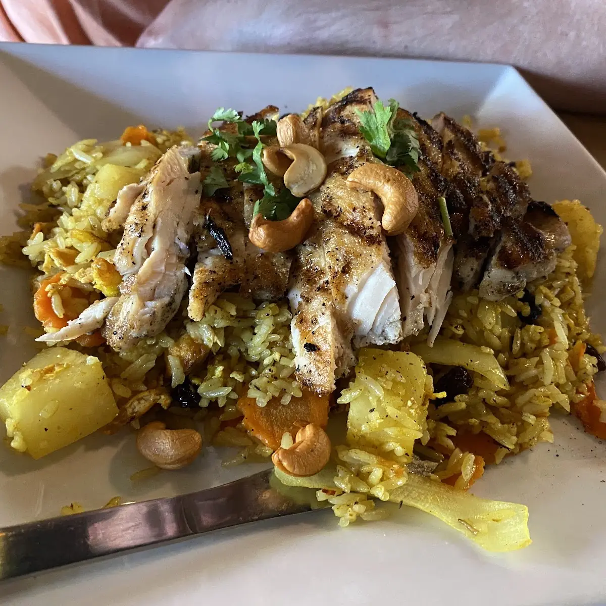Pineapple Fried Rice with Grilled Chicken
