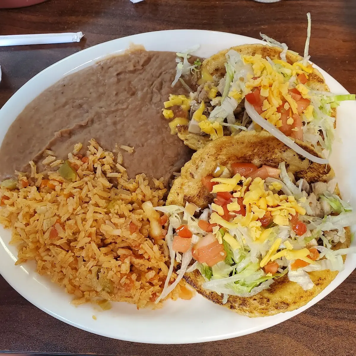 Crispy Taco w Rice & Beans