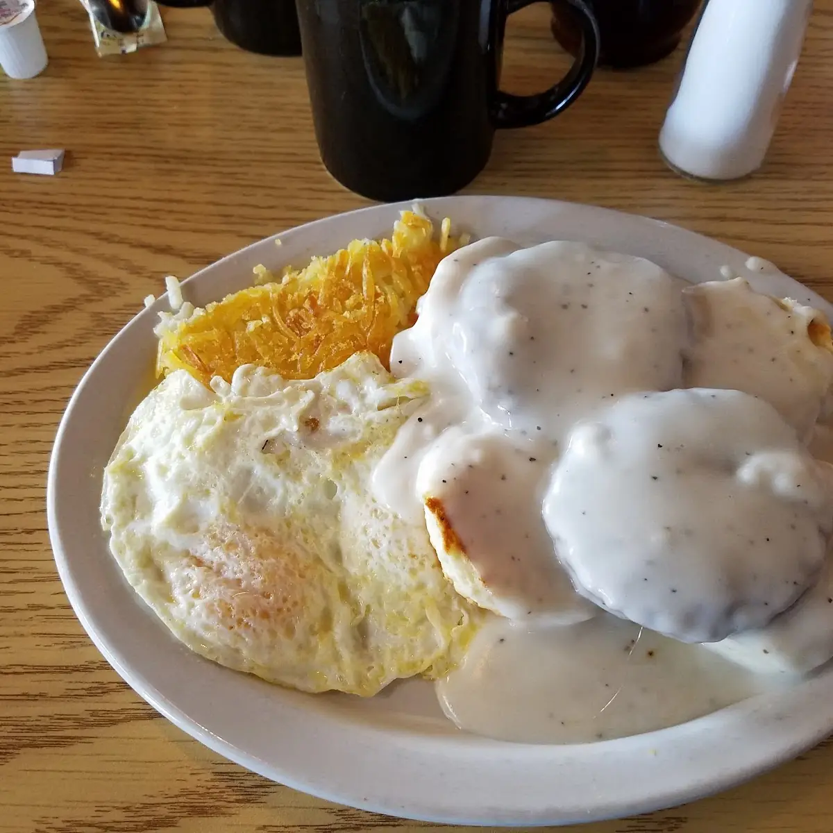 Senior 2 Egg Biscuits and Gravy with Hash Brown Potatoes