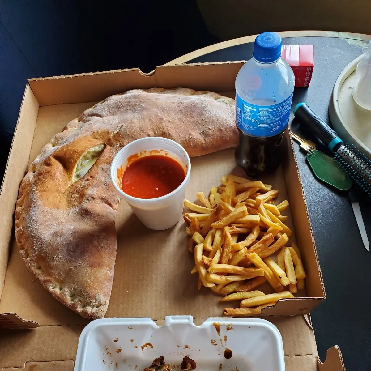 Calzone Fries and BBQ Wings