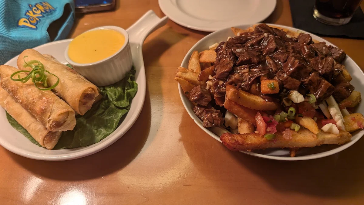 Cheeseburger Spring Rolls and Brisket Poutine, Just Jacks
