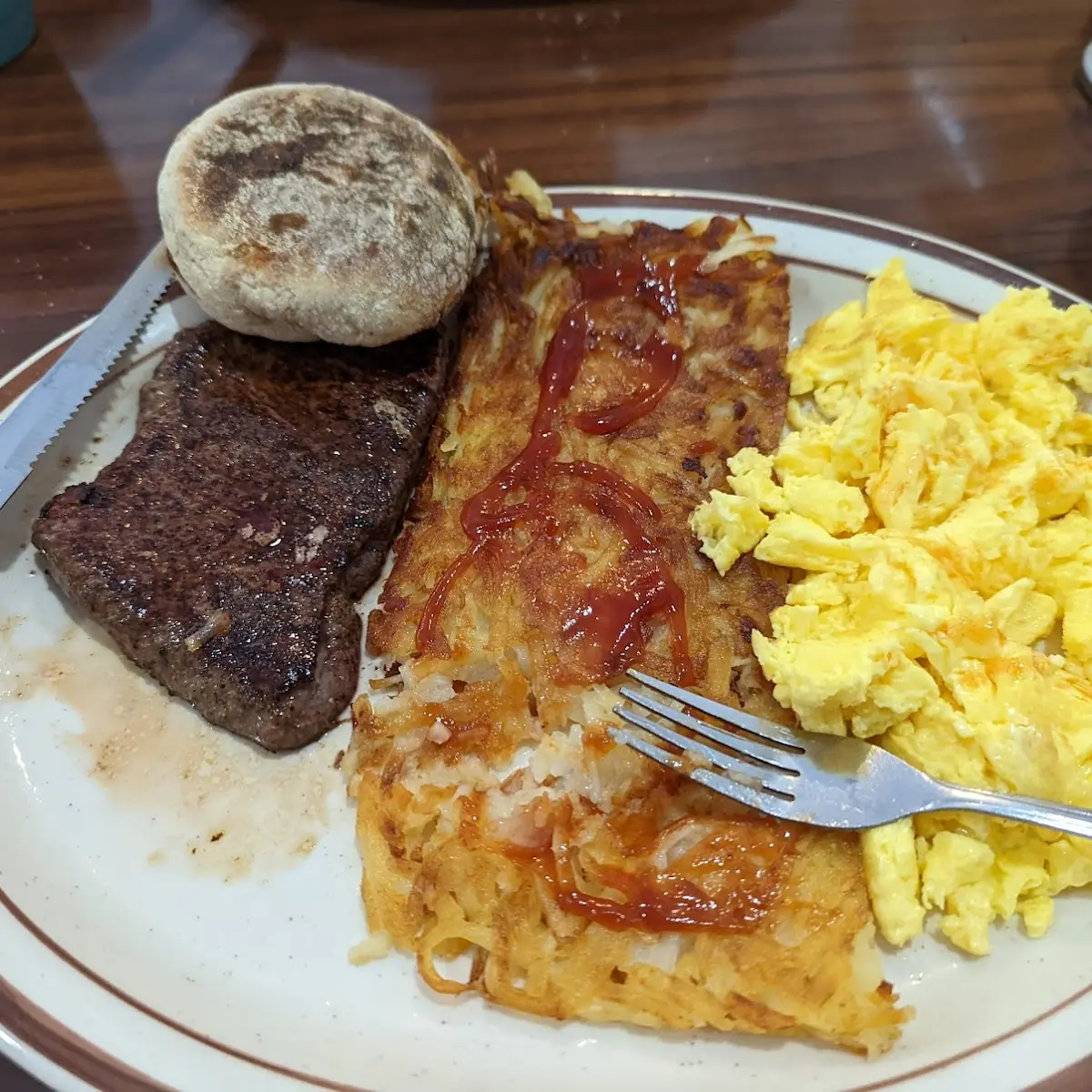 6 Oz Steak and Hash Brown Breakfast