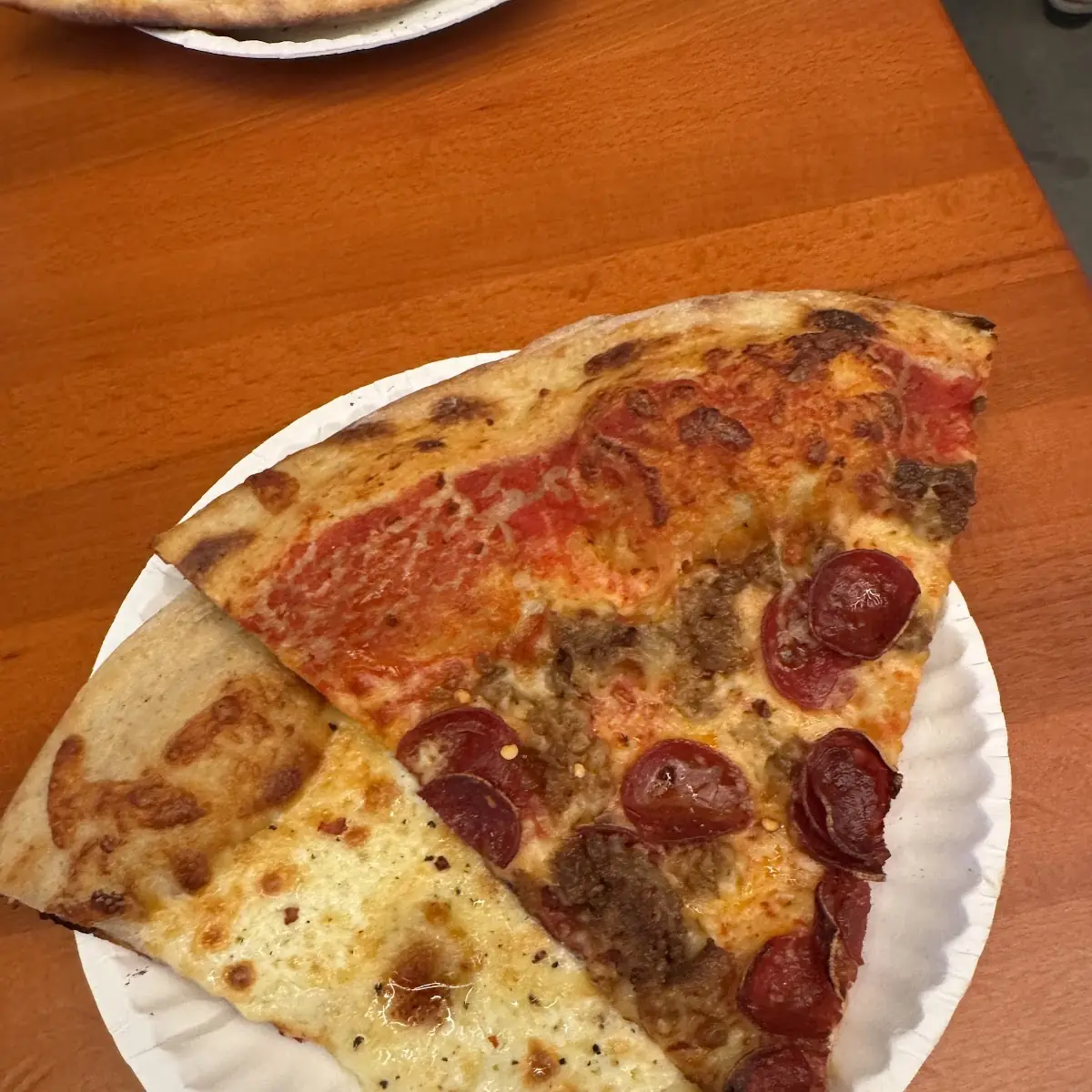 Pepperoni Pizza Slice on Paper Plate