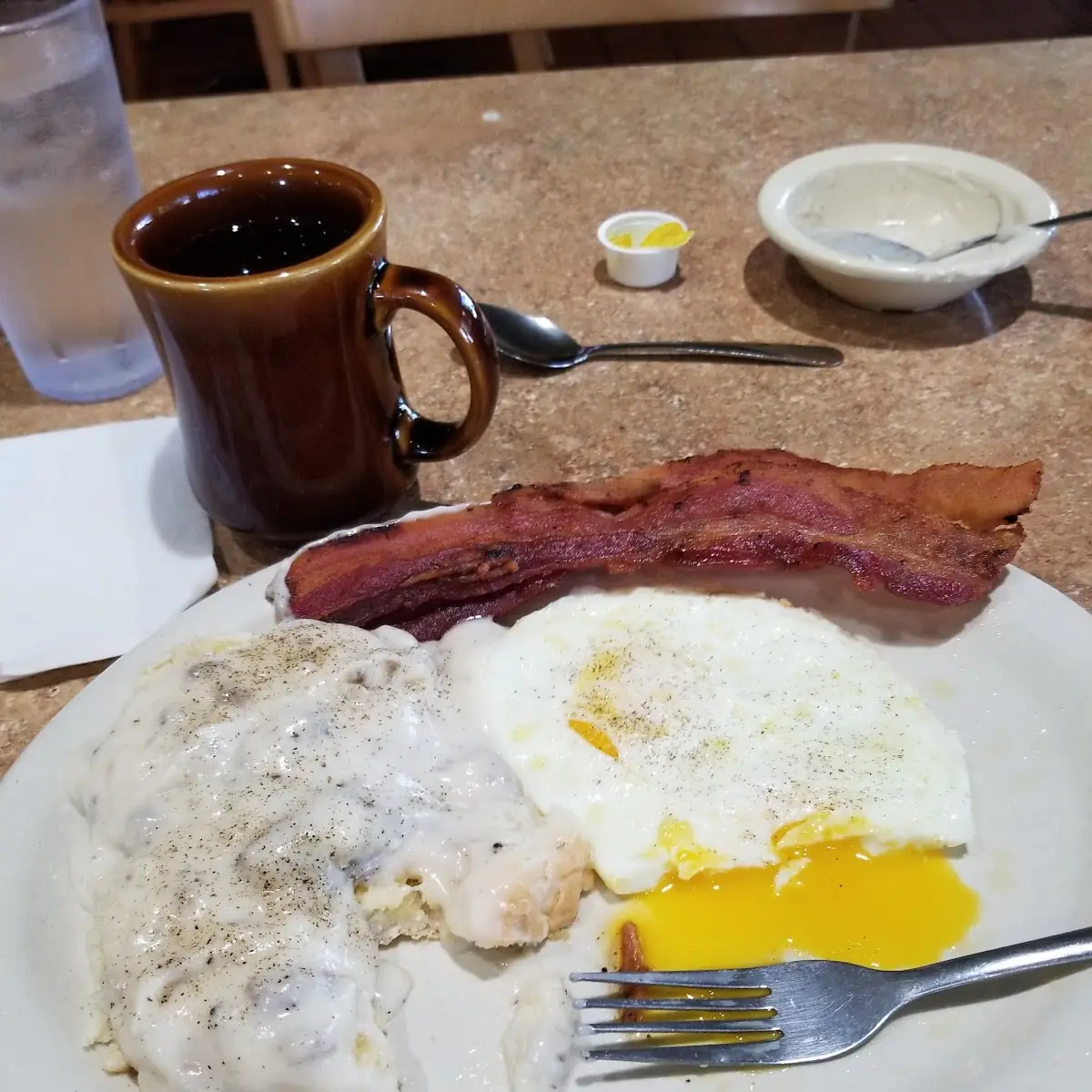 Breakfast Special 2 Biscuit Gravy Bacon Egg