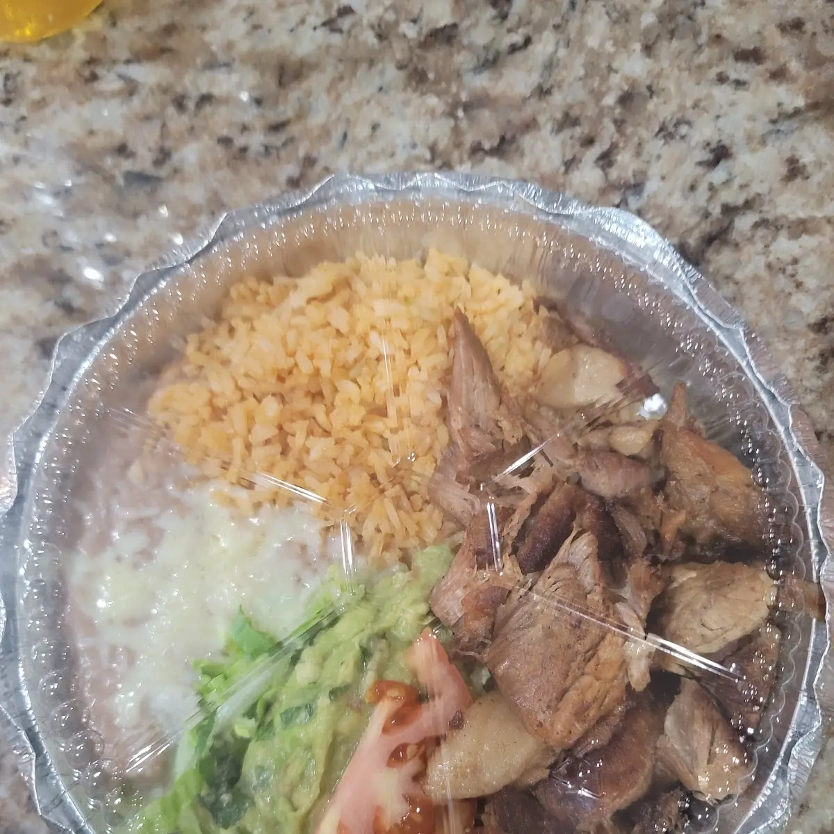 Roast Pork Rice and Refried Beans