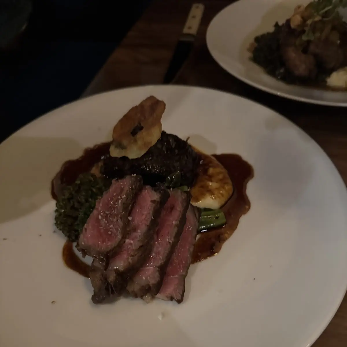 Sliced Steak with Mashed Potatoes