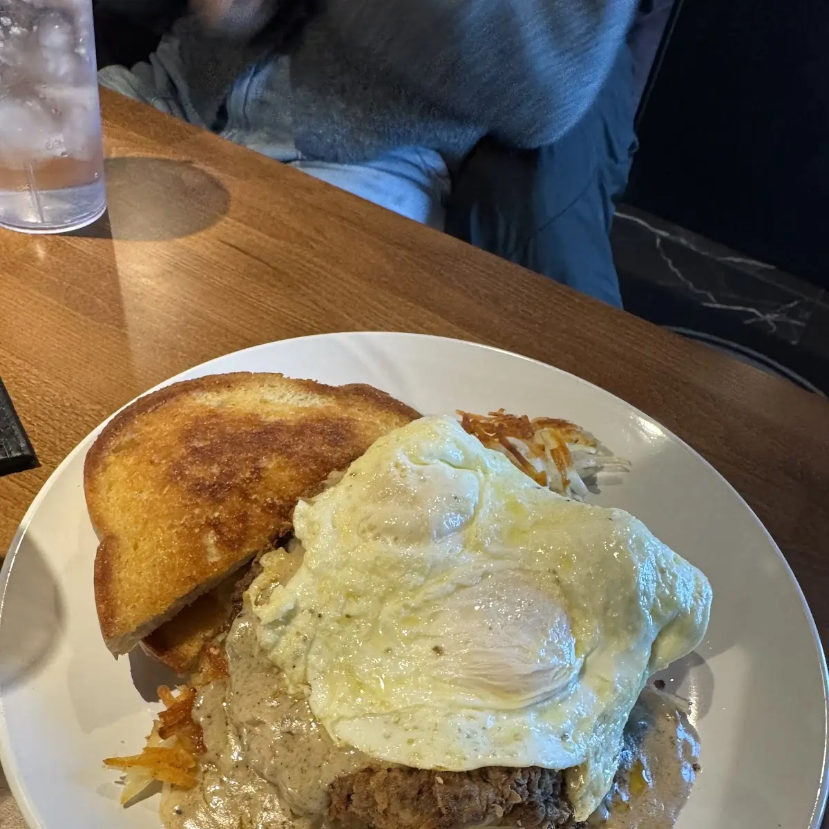Chicken Fried Steak w over Easy Eggs