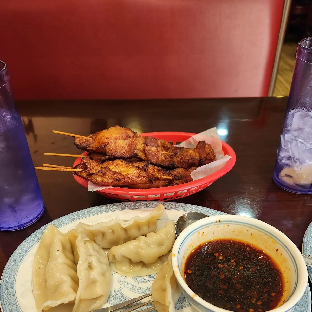 Chicken on a Stick and Steamed Dumplings