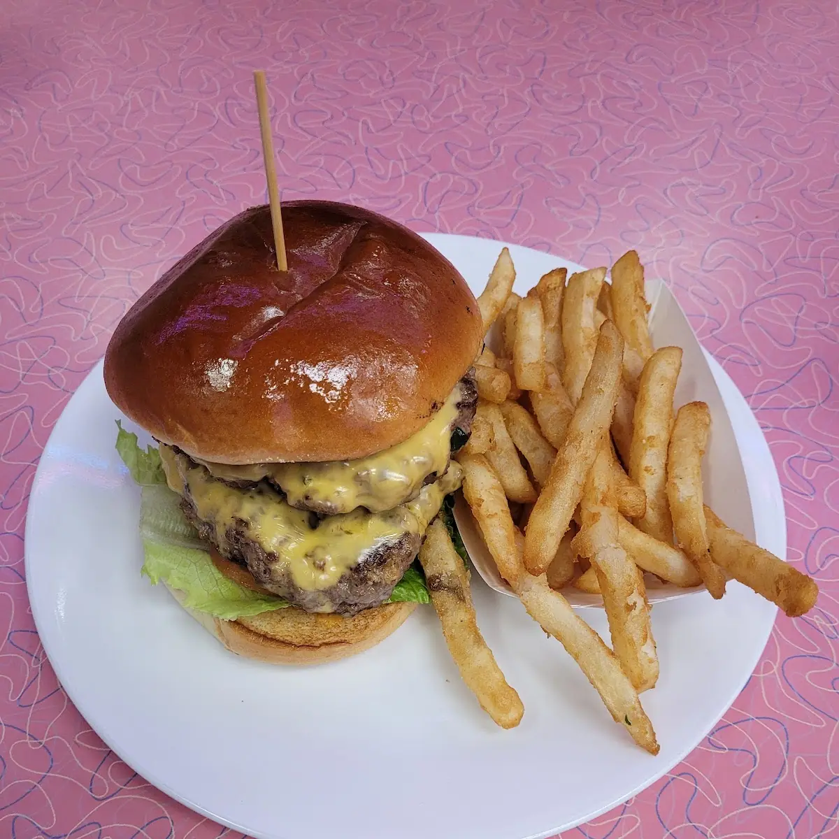 Classic Double Cheeseburger with Fries