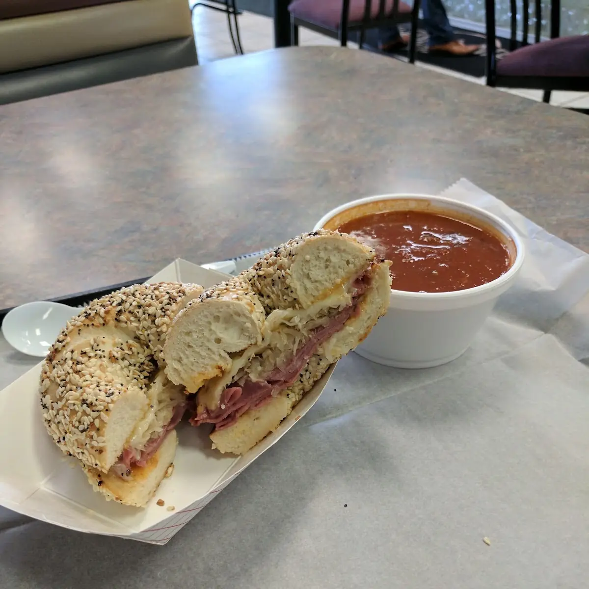 Bagel Sandwich and Cup Soup