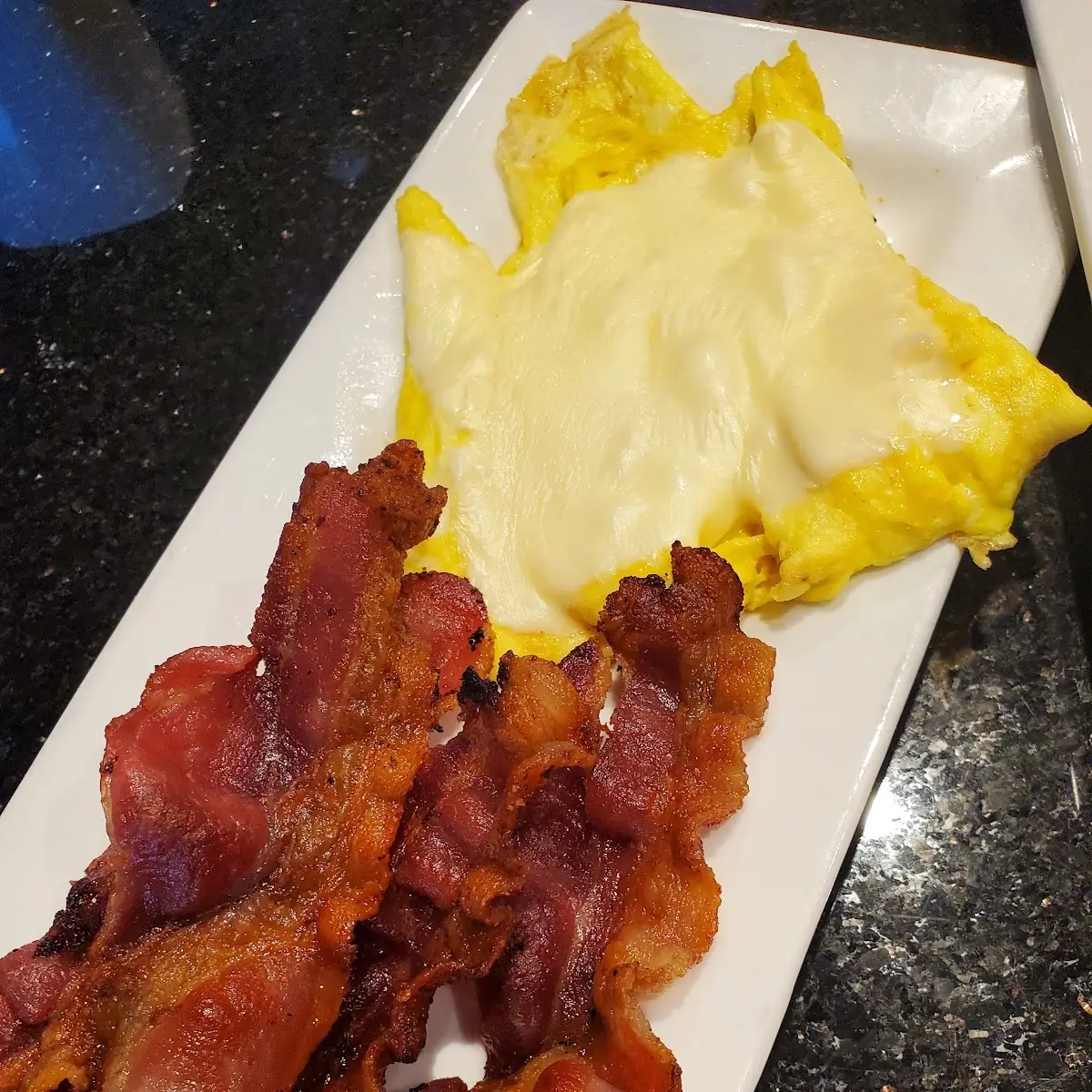 Eggs with American Cheese and Bacon