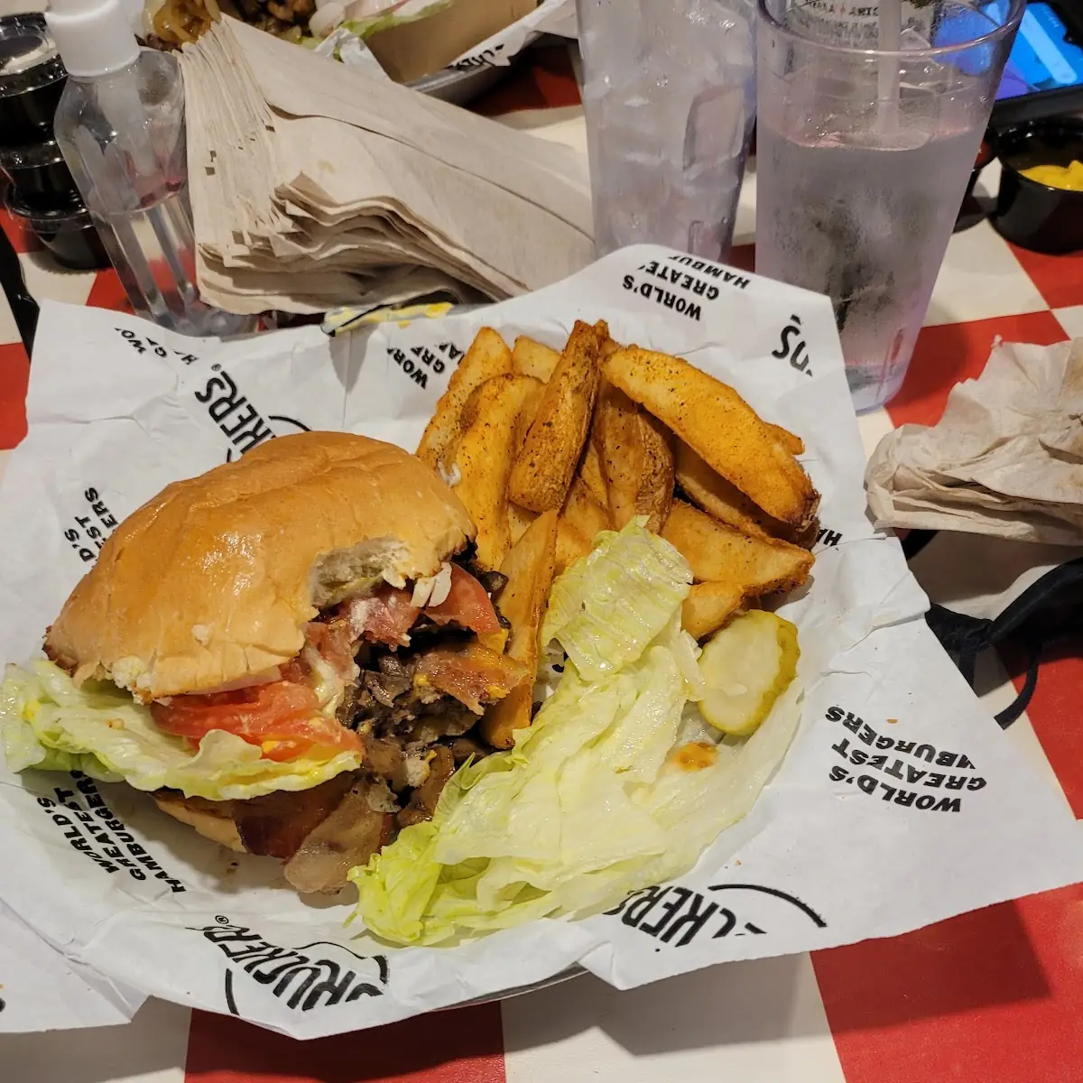 Mushroom Swiss Burger with Bacon