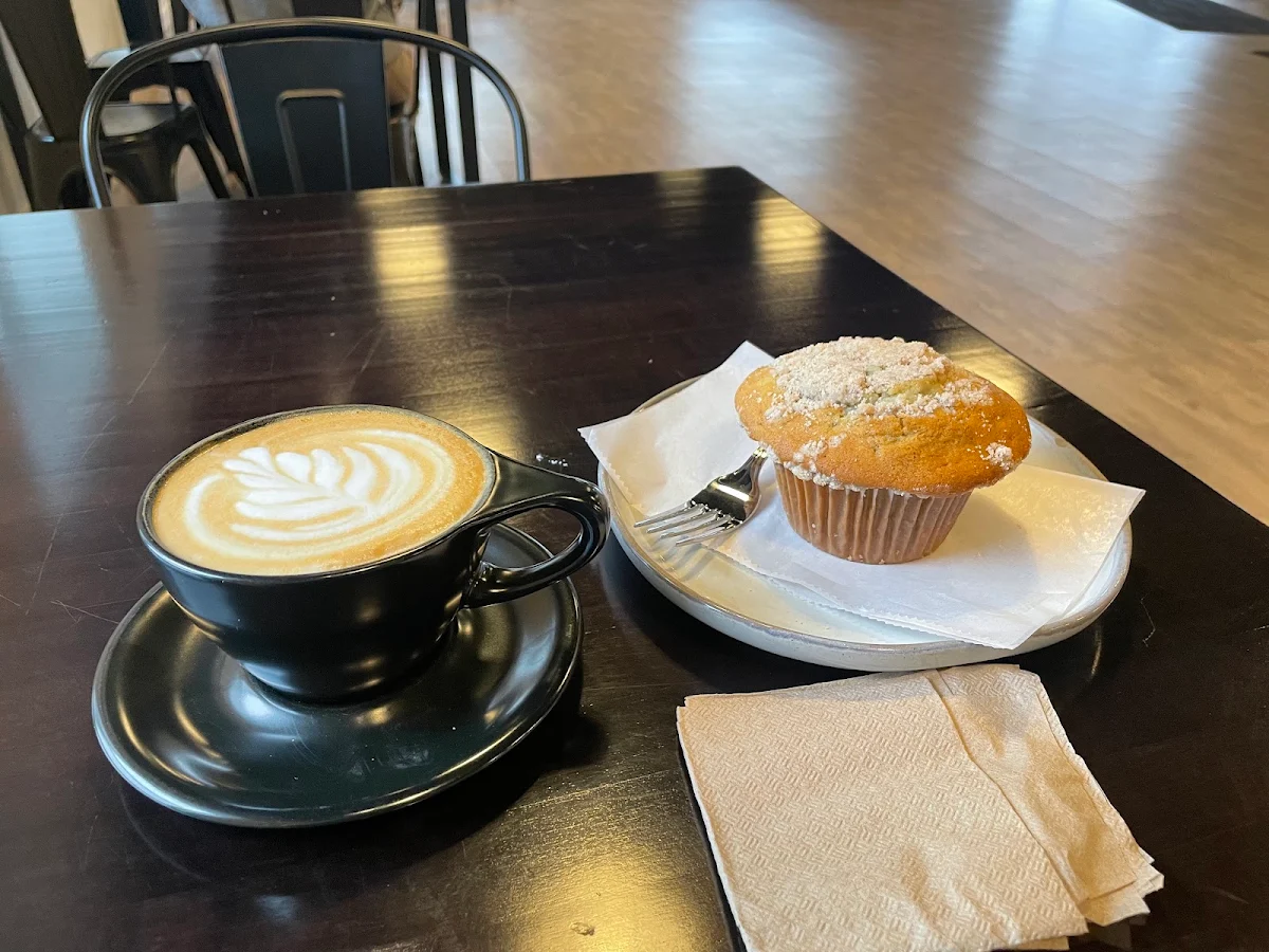 Latte and Blueberry Muffin