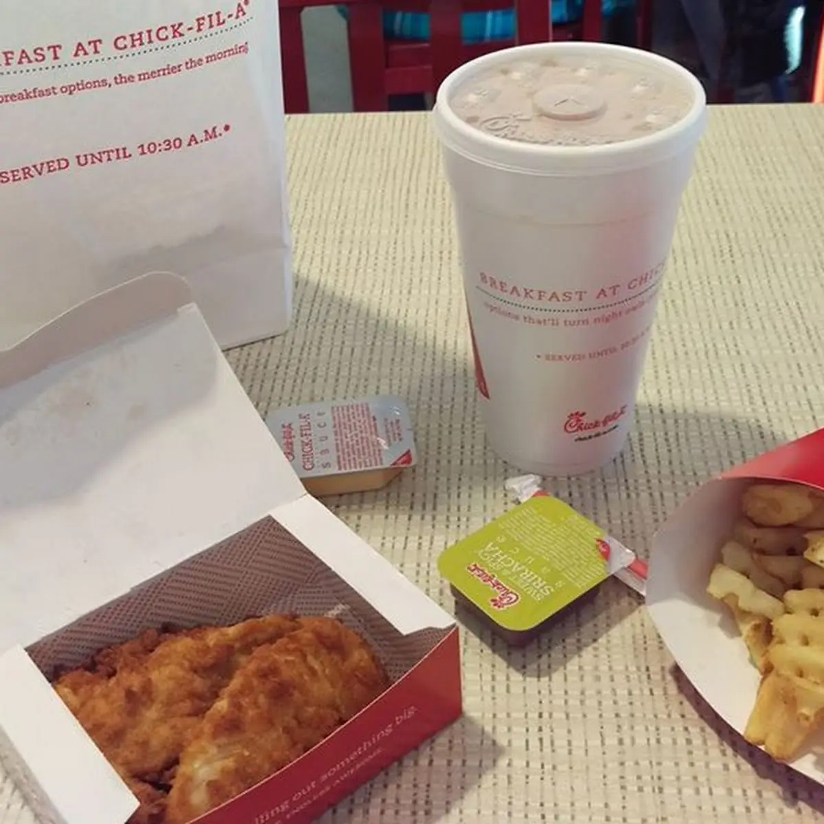 Chicken Strips and Waffle Fries