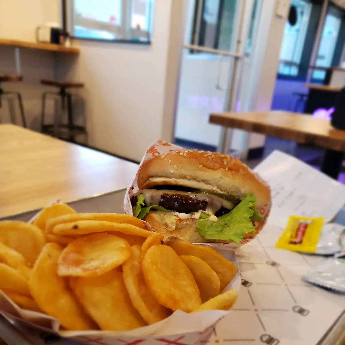 Spanish Beef Burger with Home Fries