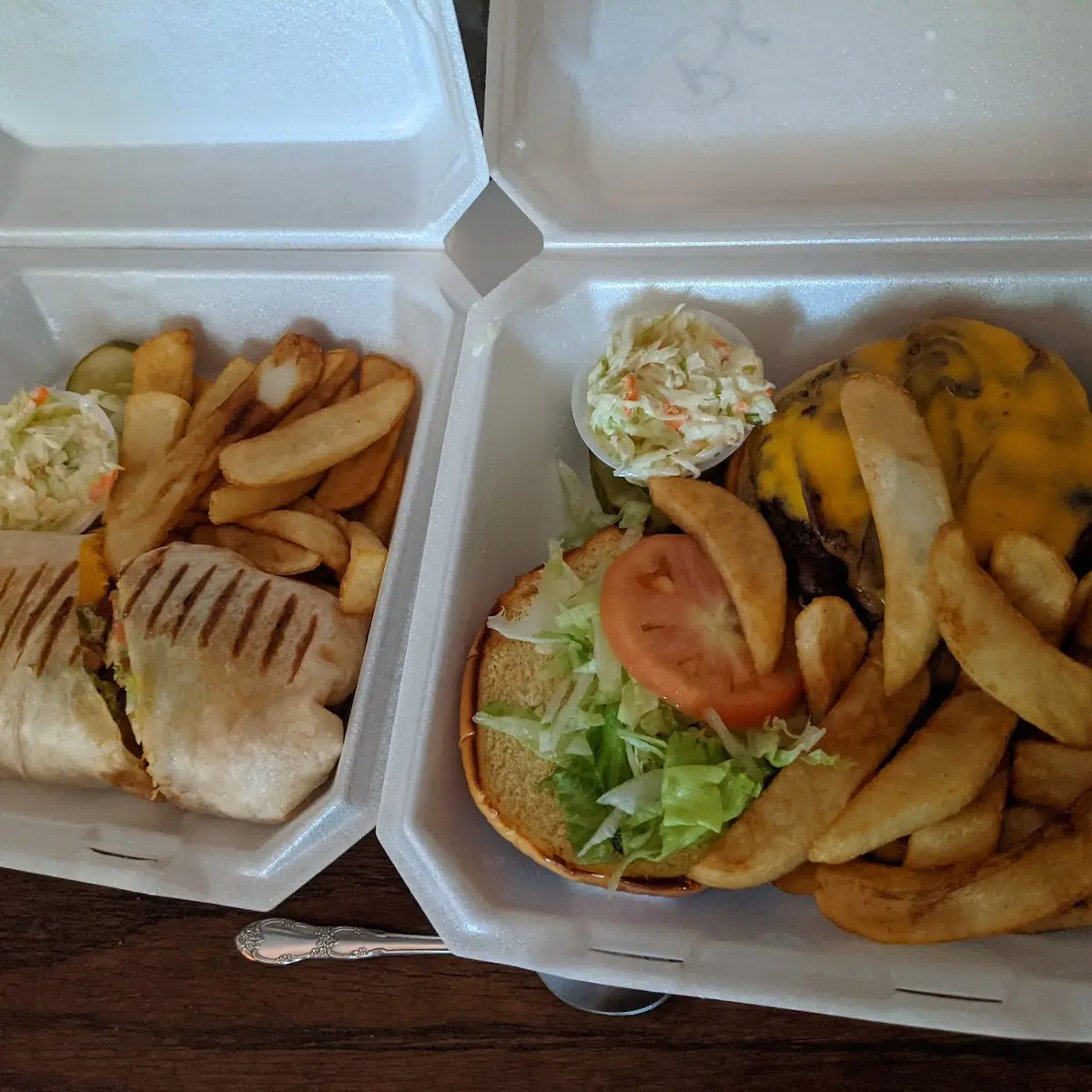 Chicken Wrap N Bacon Cheeseburger