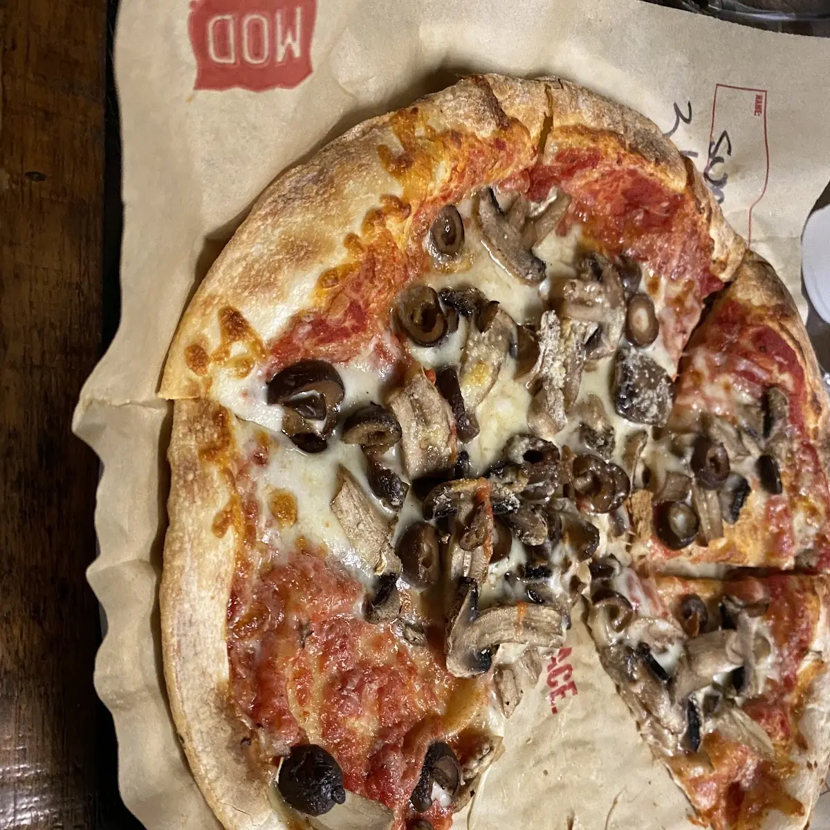 Mushroom and Olive Pizza