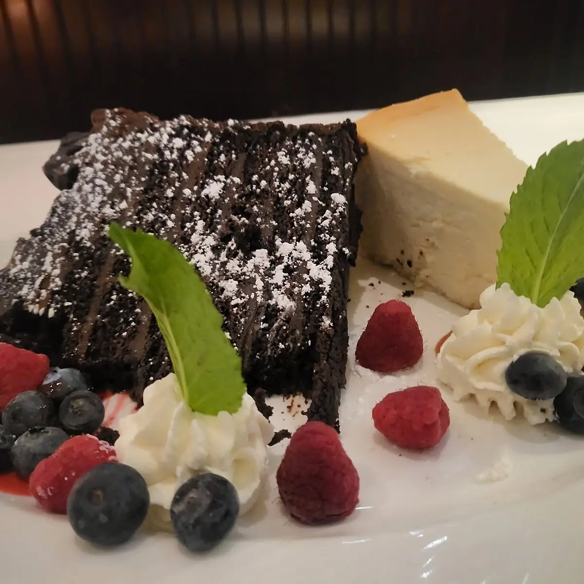 Chocolate Cake and Cheese Cake