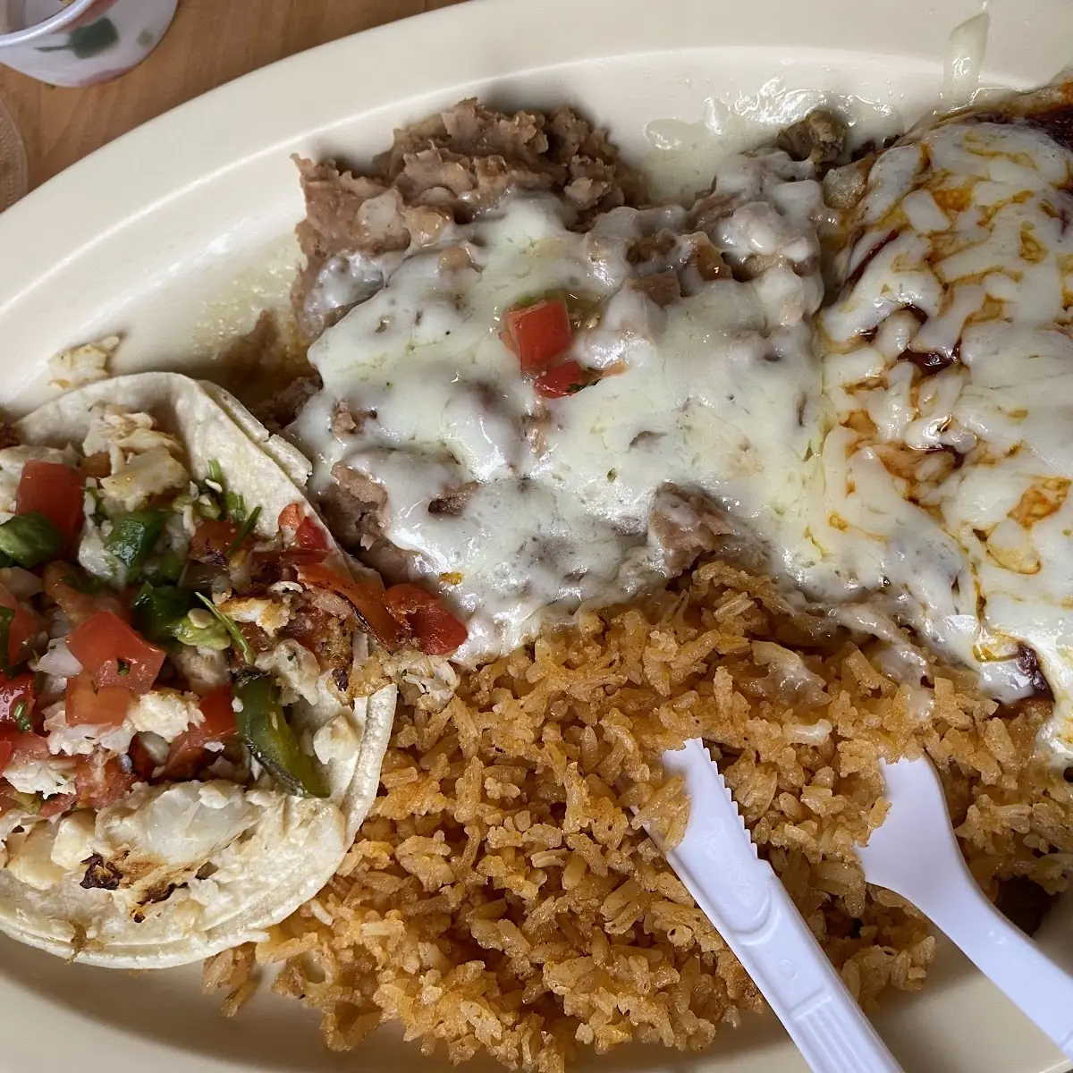 Chicken Enchilada and Chicken Taco Combo