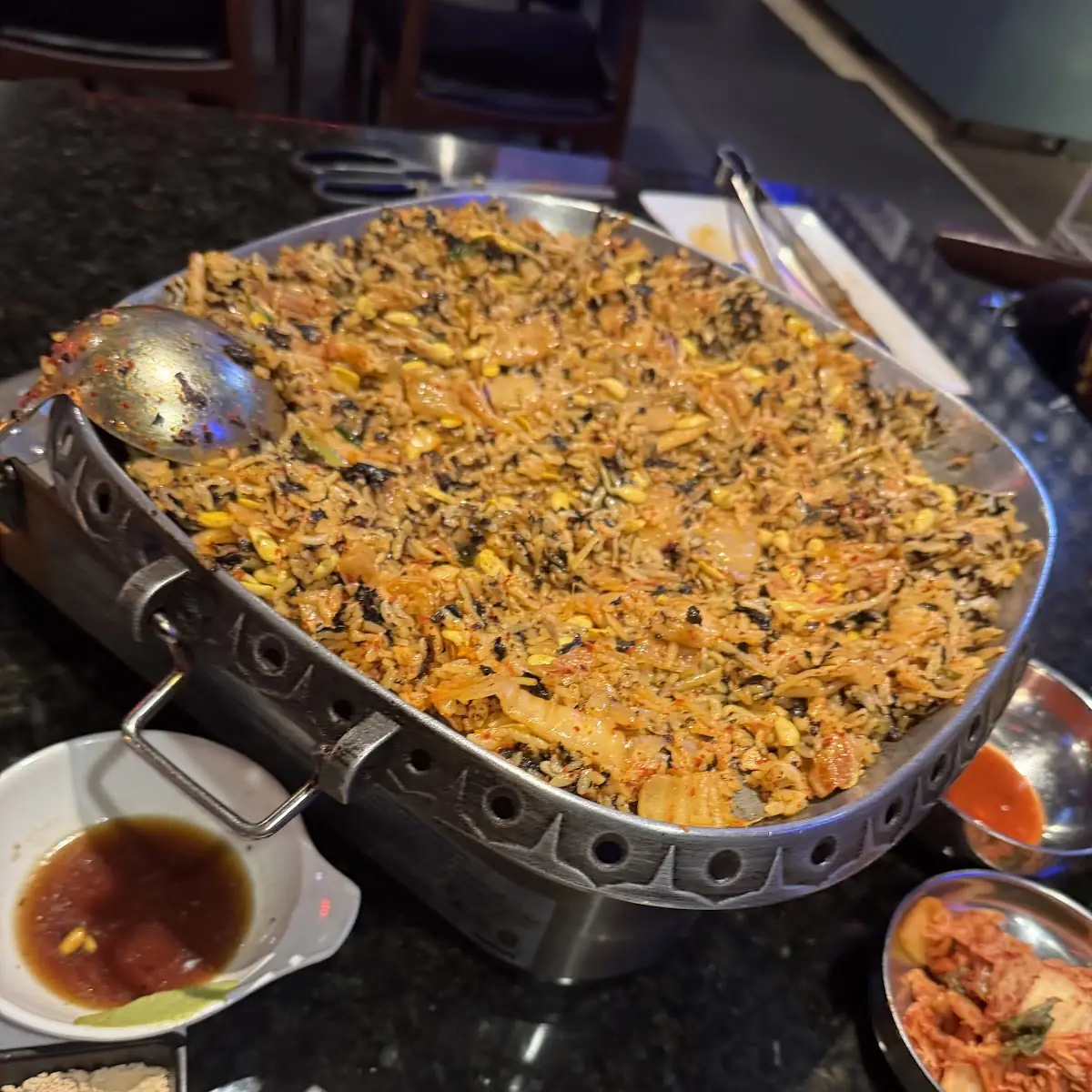 Kimchi Fried Rice with Sides