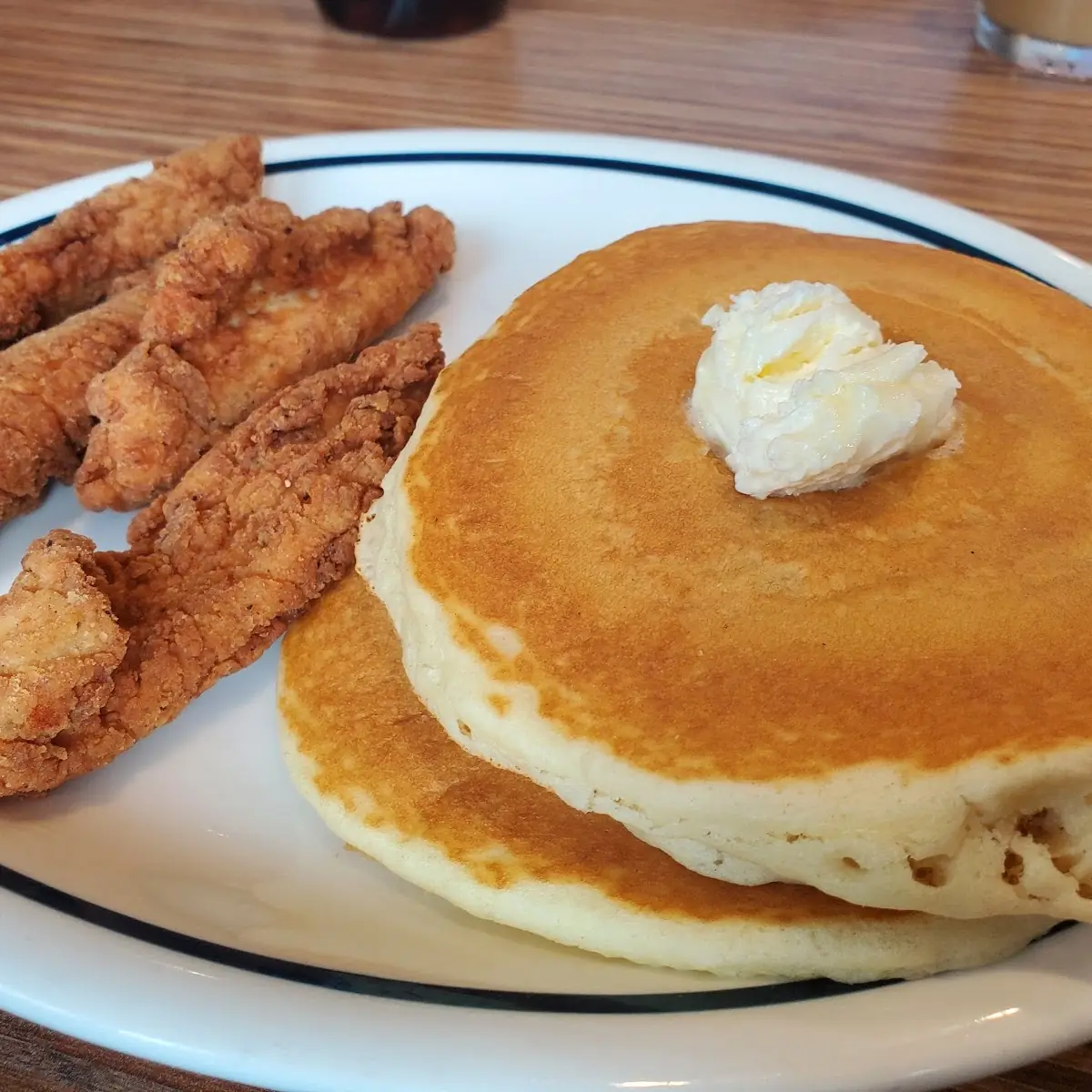 Kids Chicken Strips and Pancakes