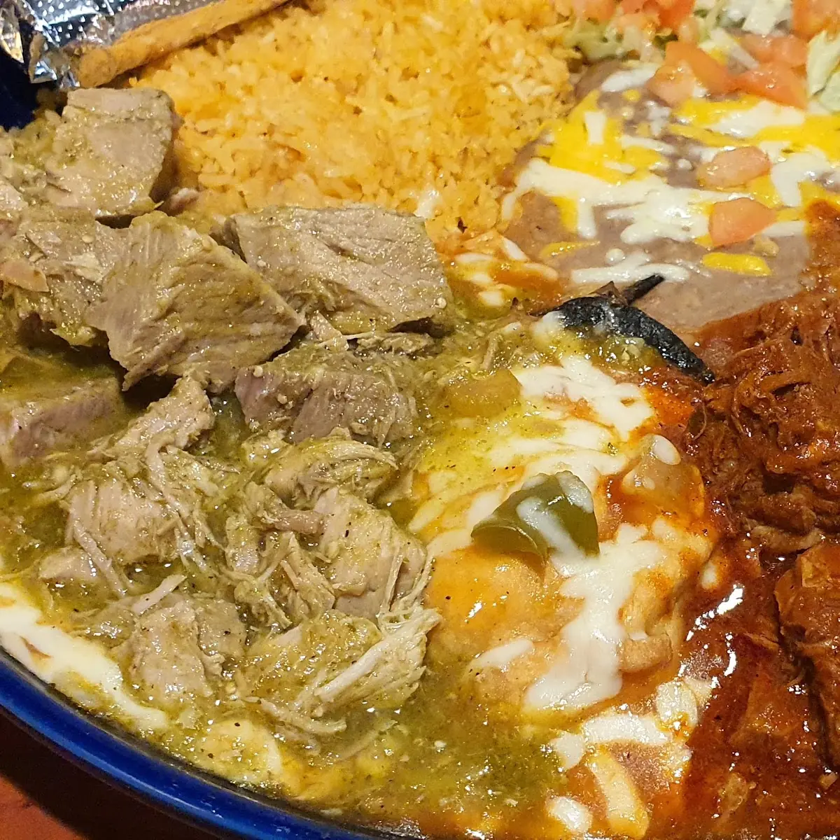 Three Amegos Chile Relleno Chile Verde Chile Colorado