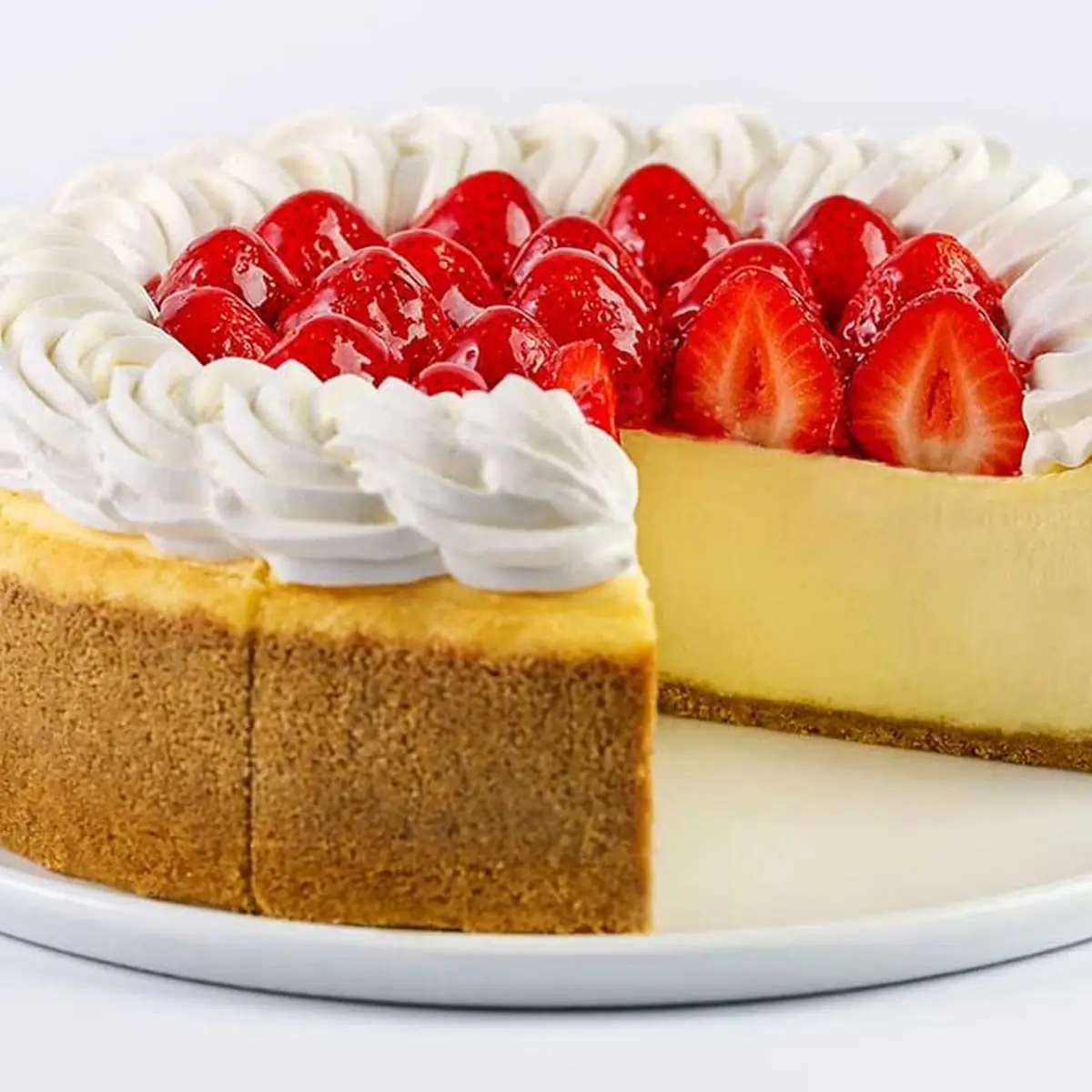 Strawberry Classic Plain Cheesecake Slice