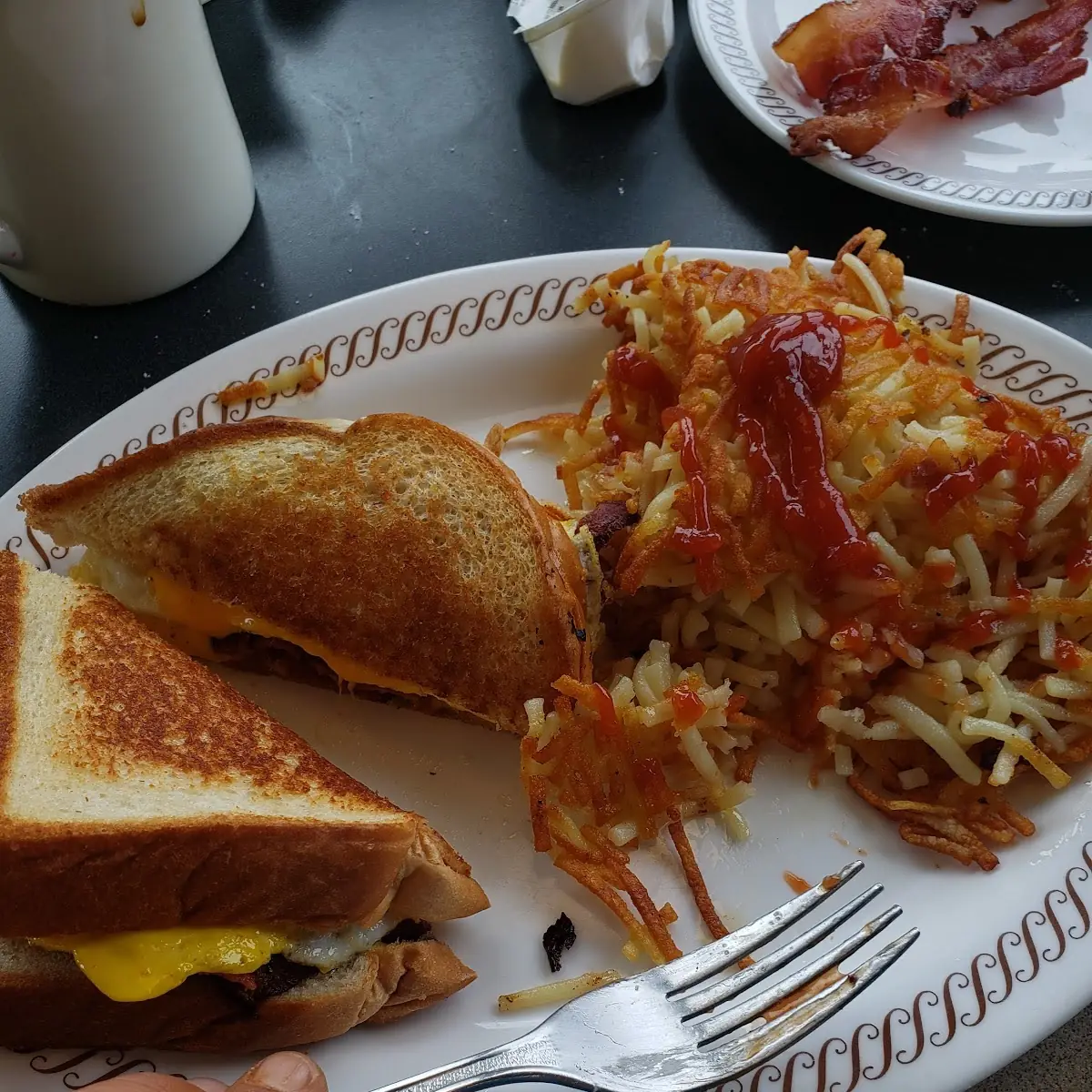 Bacon Egg Cheese Sandwich with Hash Brown