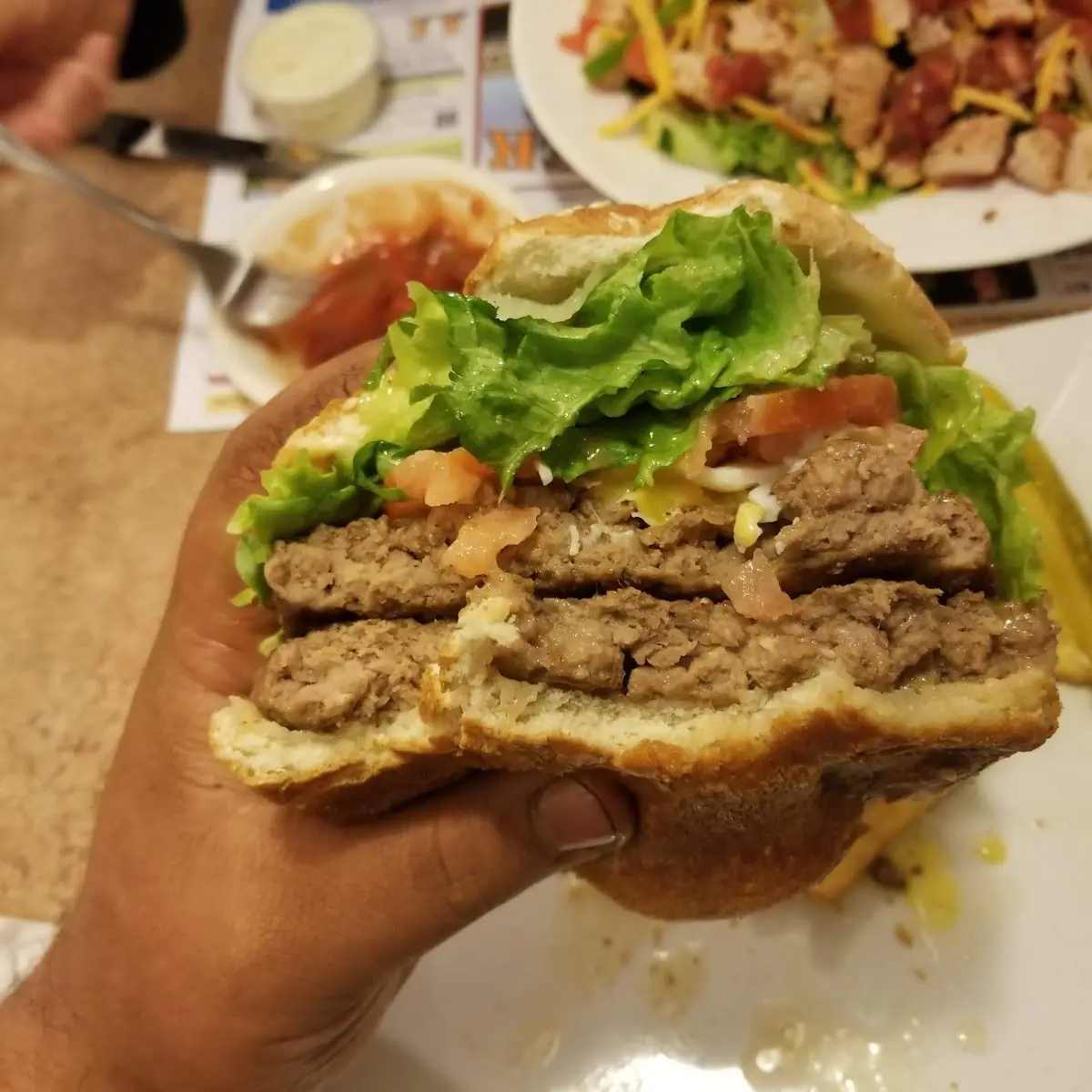Double Cheeseburger with over Easy Egg