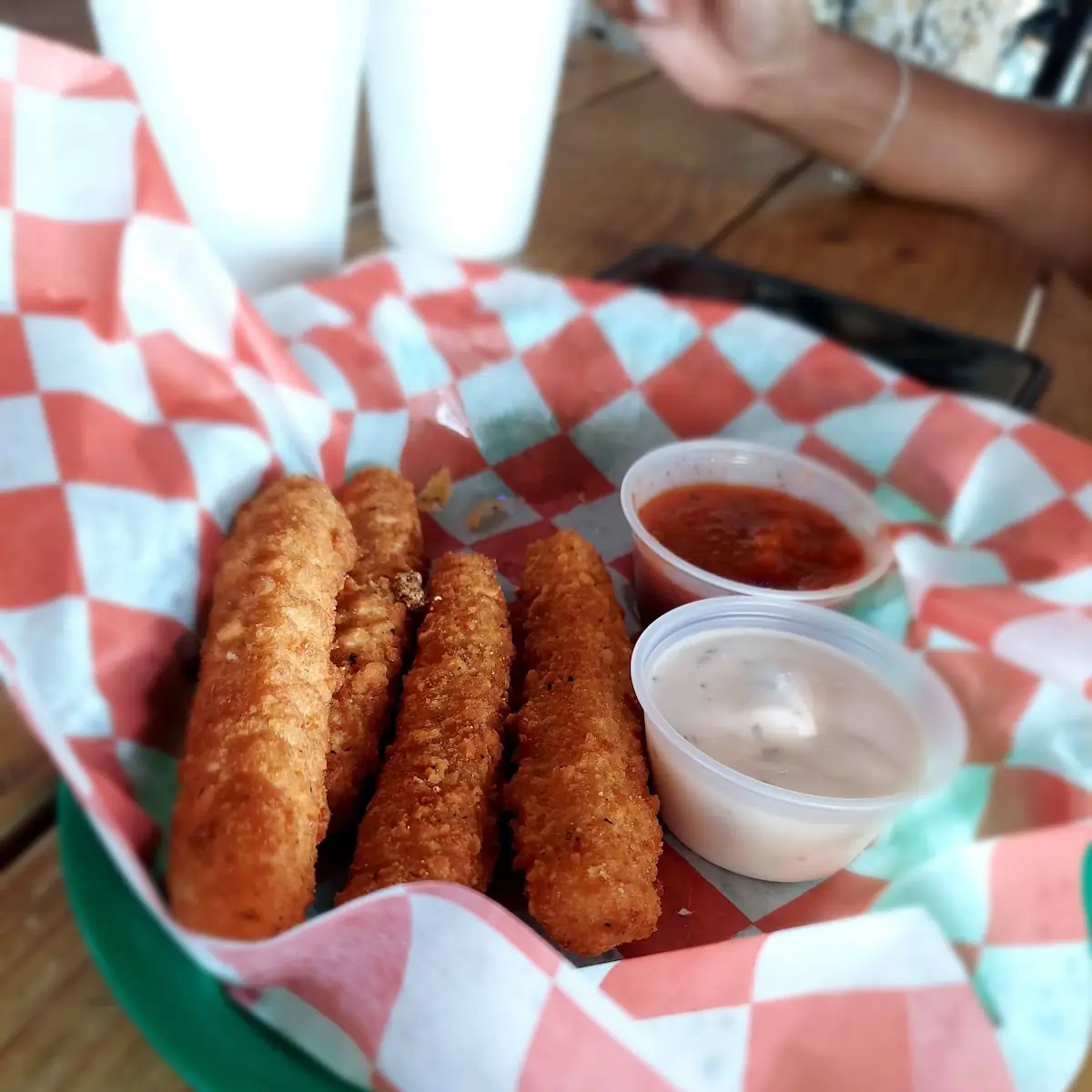 Fried Cheese Sticks with Marinara and Ranch