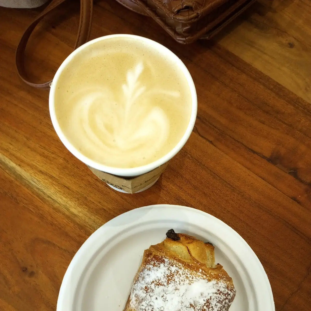 Chocolate Croissant and Caramel Latte