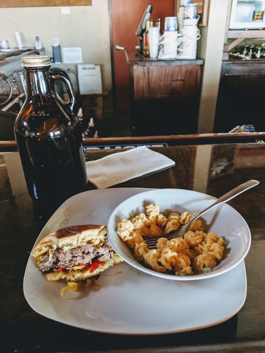 Burger and Beer Cheese Mac