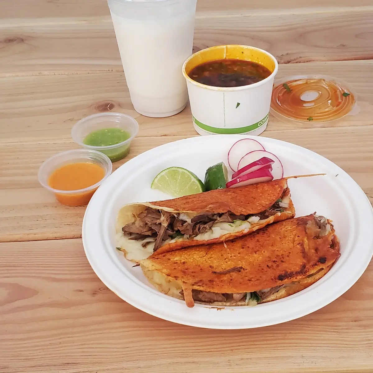 Birria Tacos and Consume
