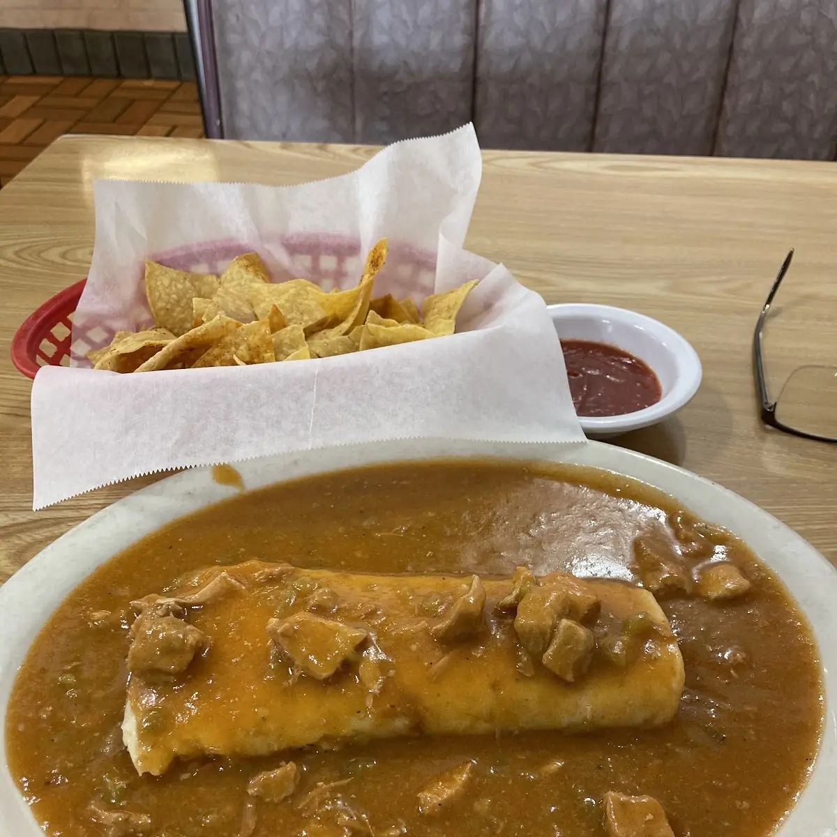 Bean Burrito Smothered with Chile Verde