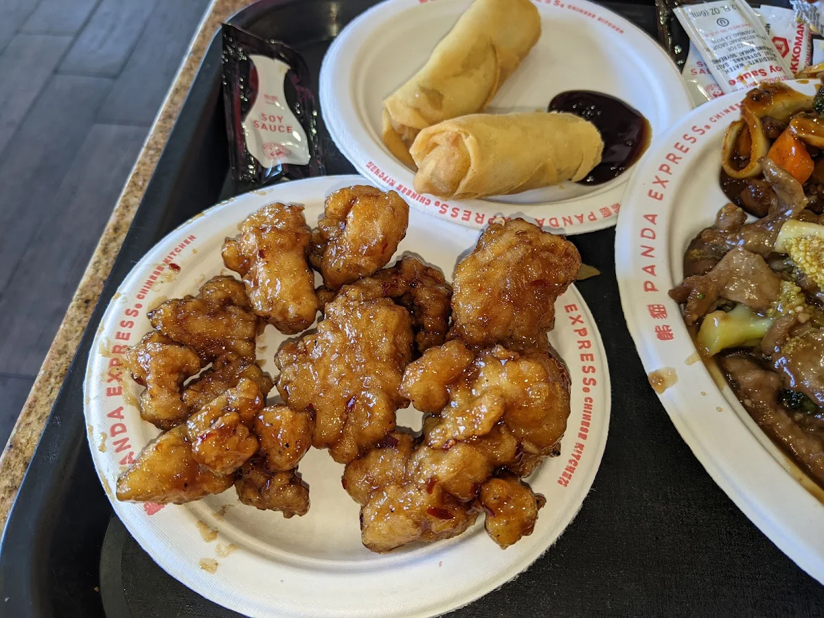 Orange Chicken and Egg Rolls