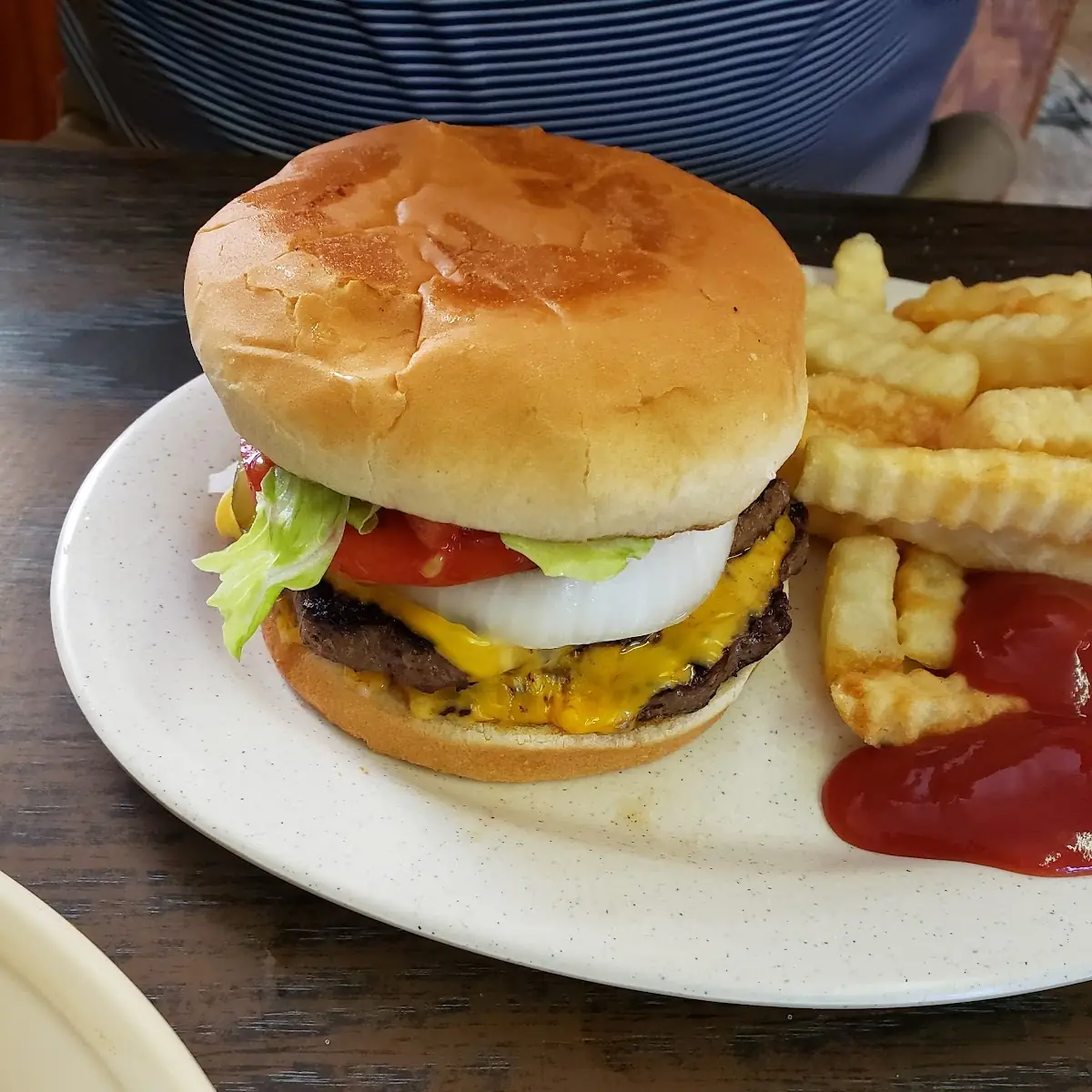 Cheese Burger and Fries