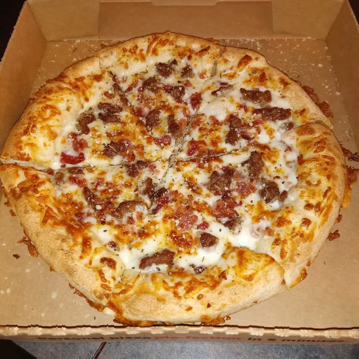 Stuffed Crust Beef and Bacon Pizza