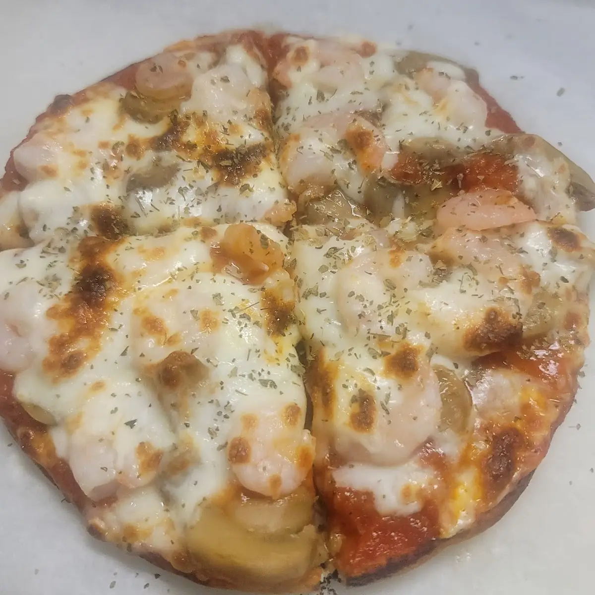 Garlic Shrimp Flatbread Pizza