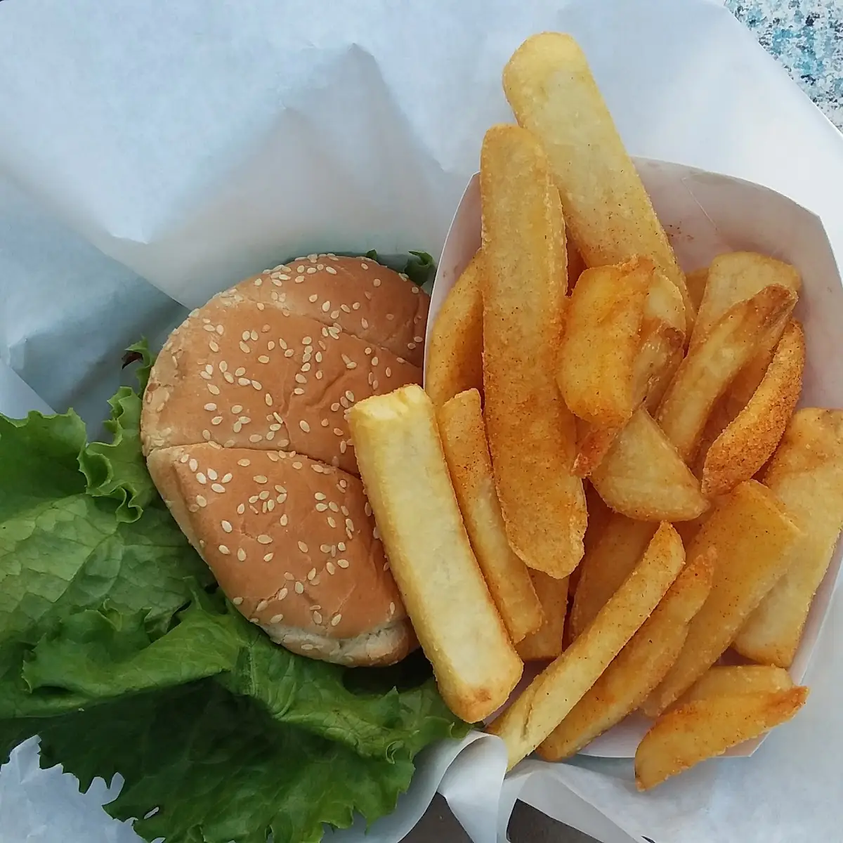 Chicken Burger and Chips