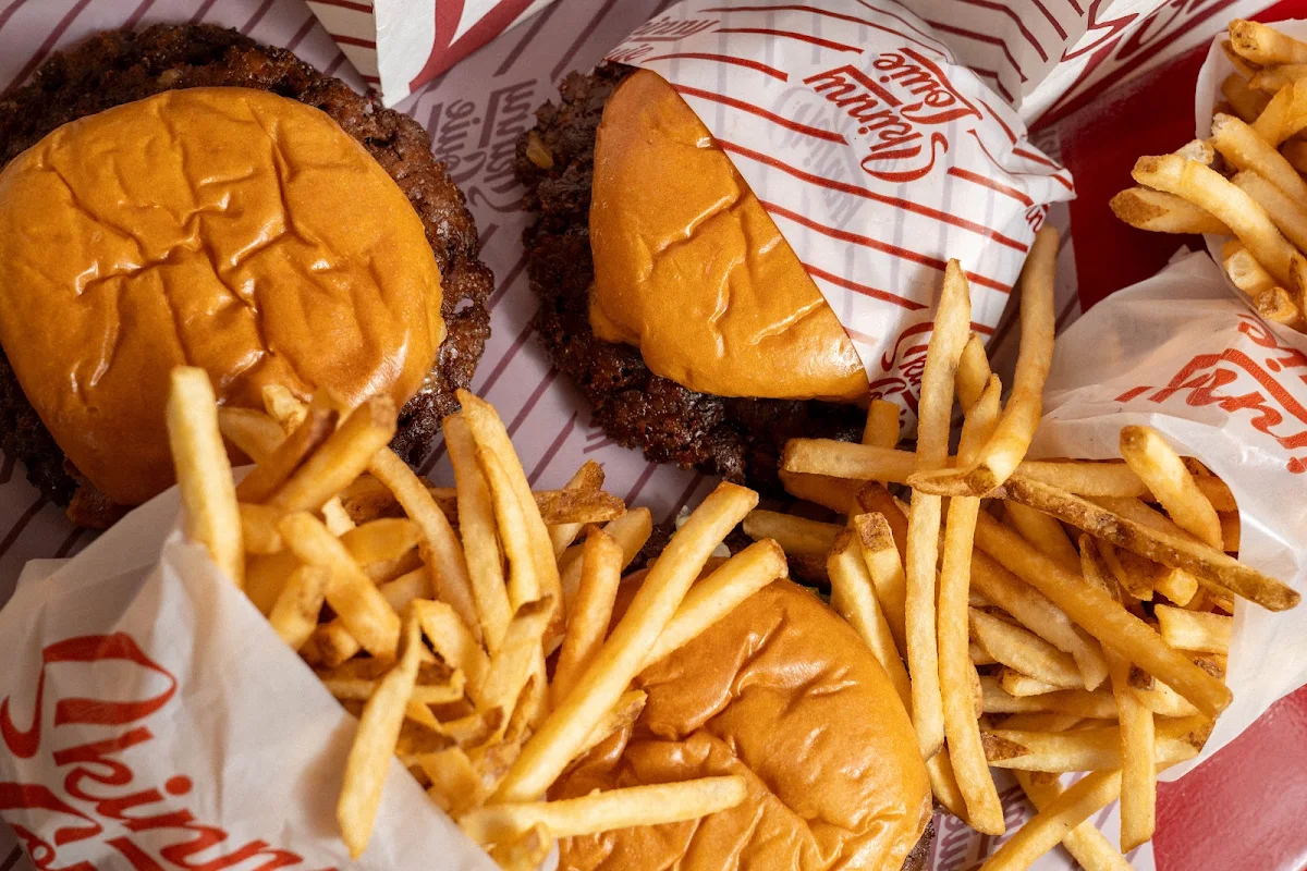 Beef Patty Cheeseburger and Fries