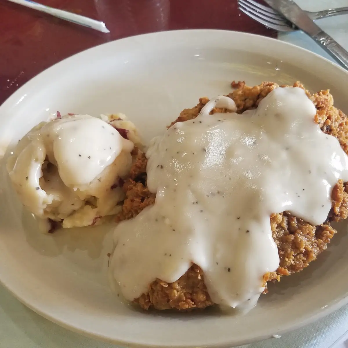 Chicken Fried Steak & Mashed Potatoes with Cream Gravy