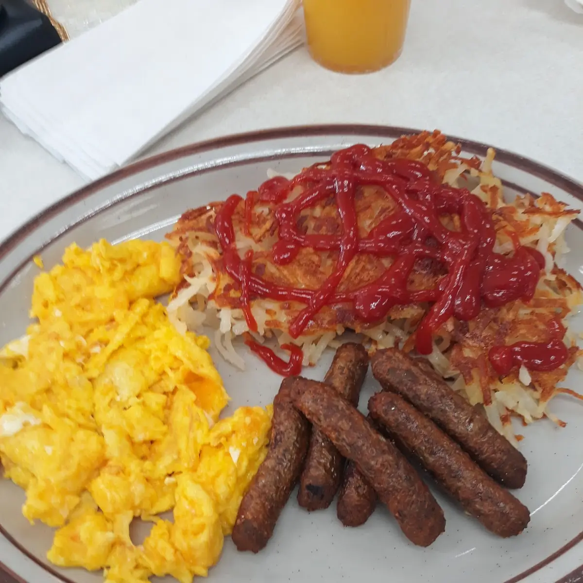 Turkey Sausage Scrambled Eggs Hashbrown