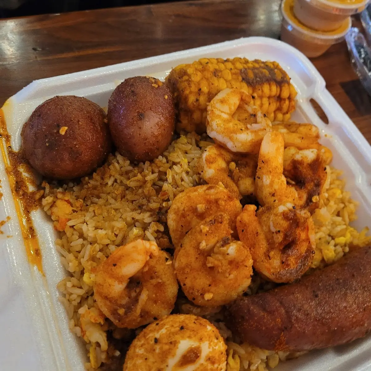 Boiled Shrimp and Rice
