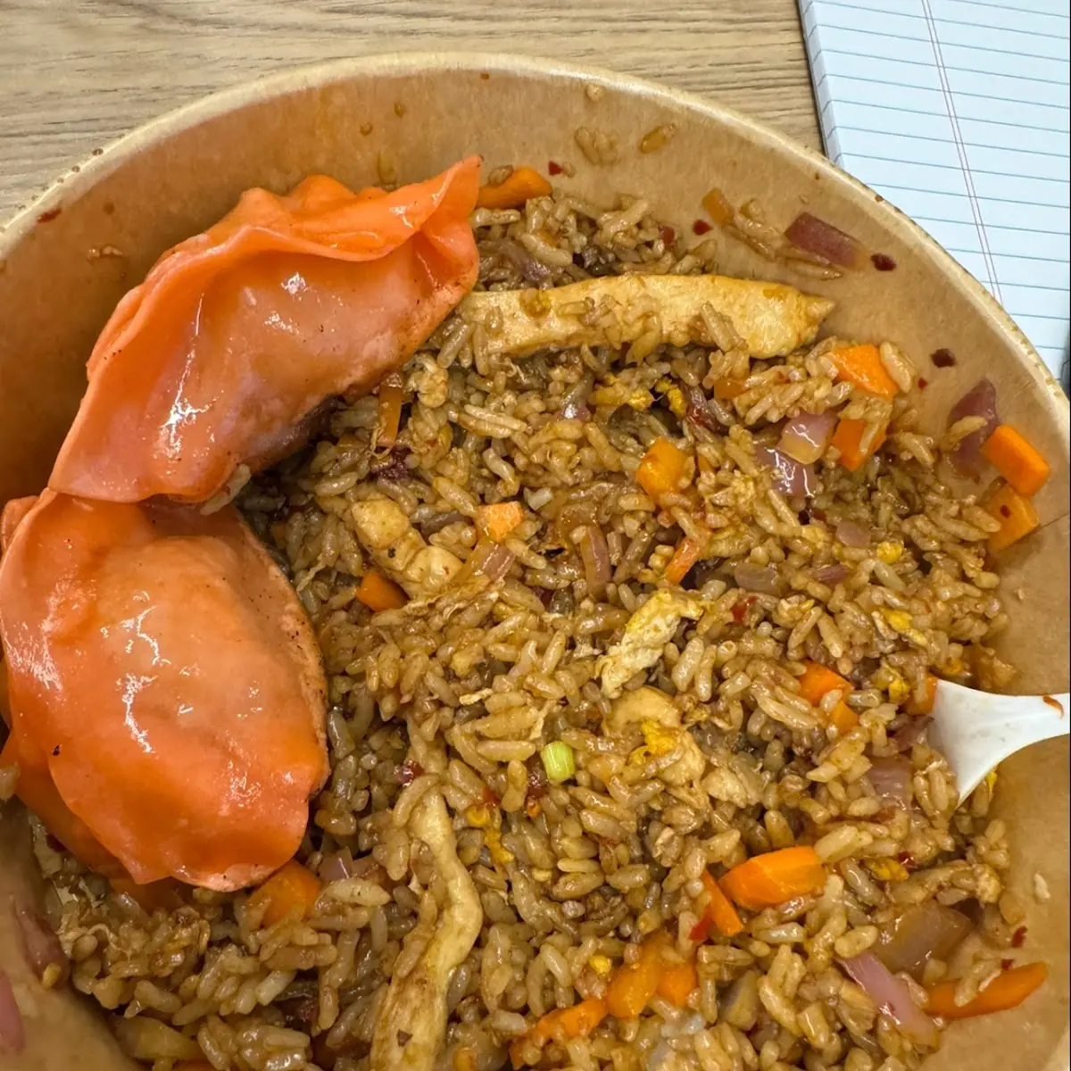 Chicken Fried Rice and Beef Potstickers