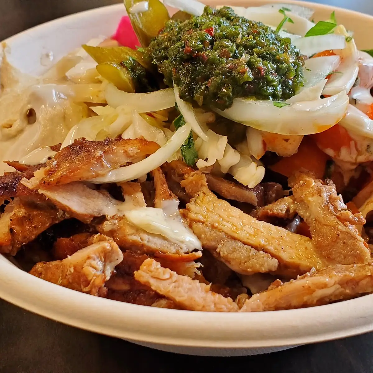 Shawarma Rice Bowl with All the Toppings