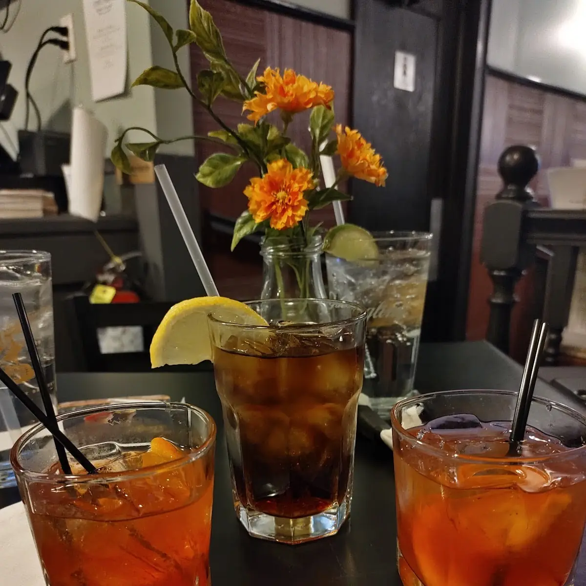 Two Old Fashioned a and a Rum and Coke