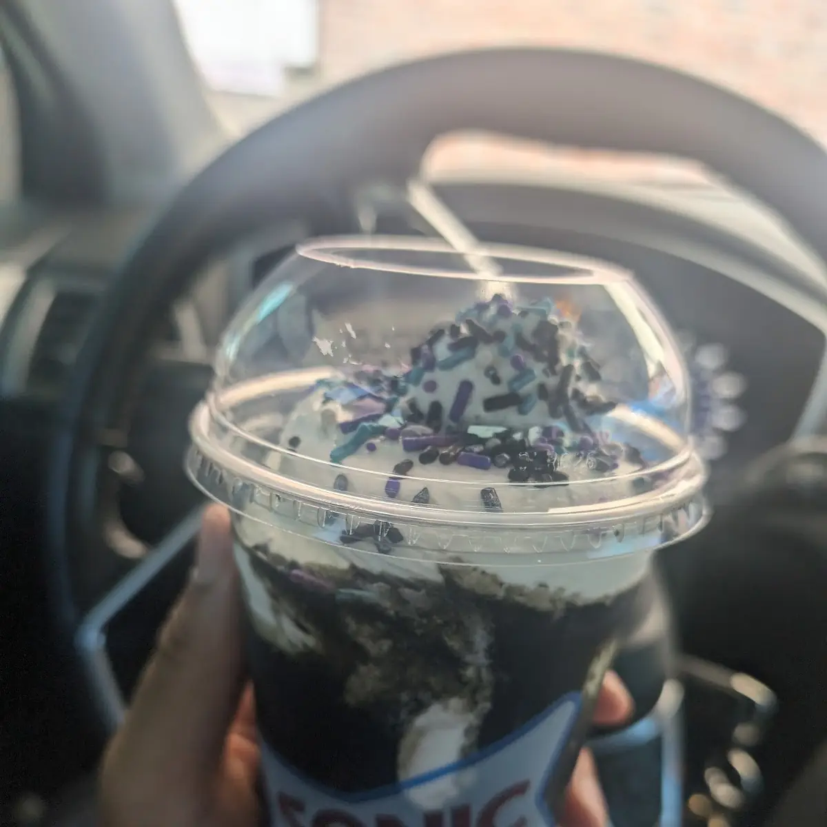 Sonic Blast Made with Oreo Cookie Pieces
